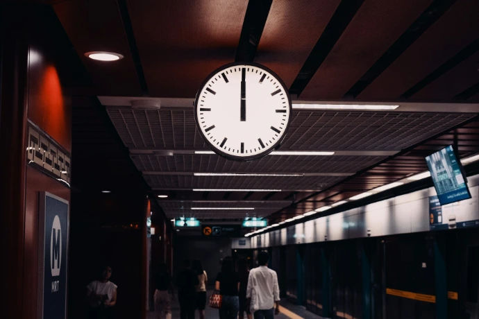 It's midnight in a subway station.